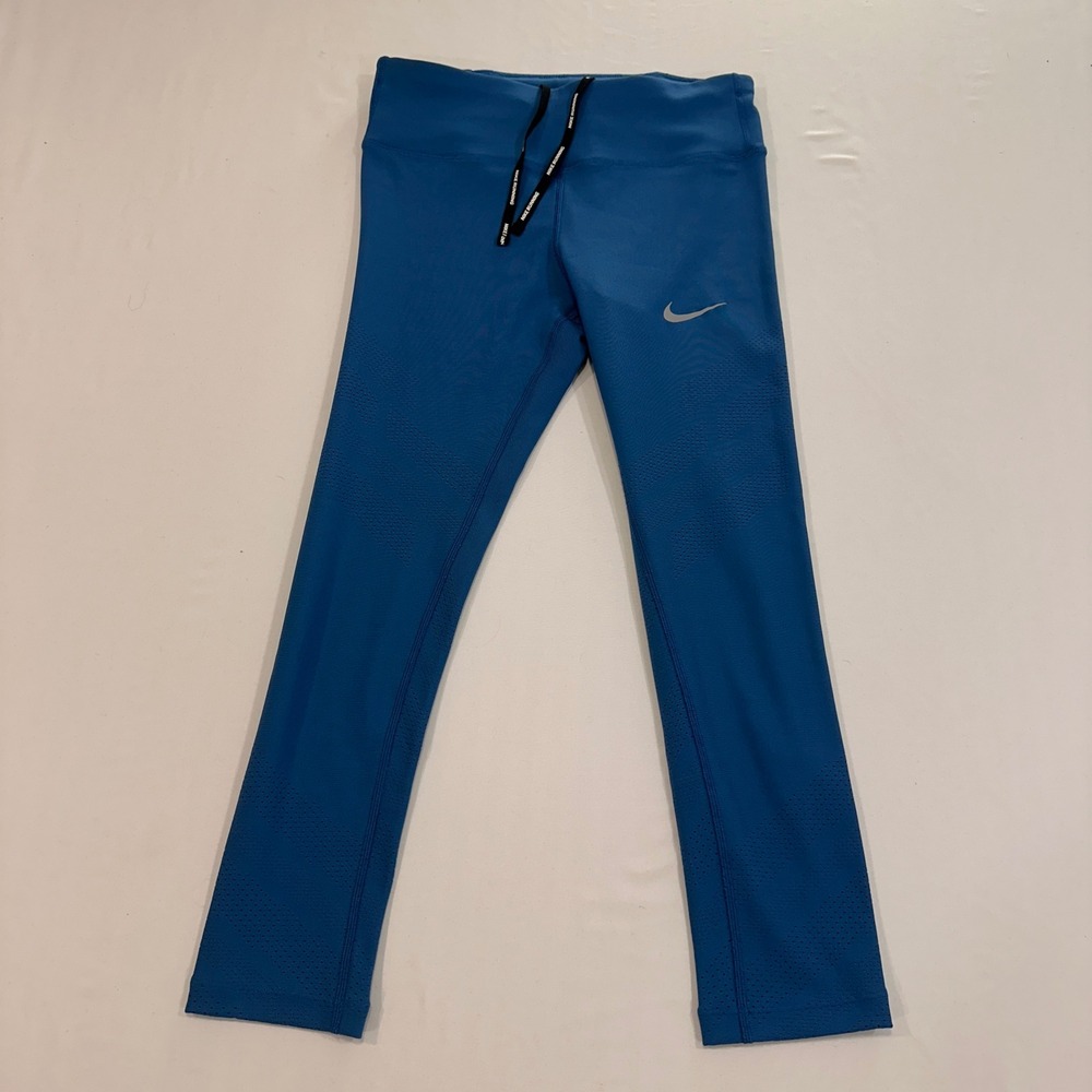 Nike Dri-FIT Running Leggings Women Size S Blue Laser Cut Pocket | Gorpcore